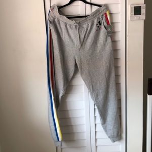 Mickey Mouse Track Lines Sweat Pants